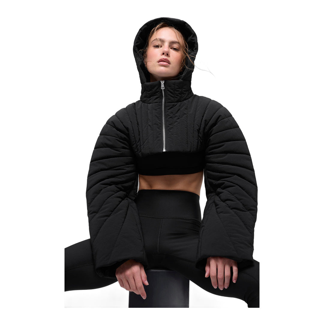 alo Quilted Starlight Puffer Shrug - Black by Alo Yoga