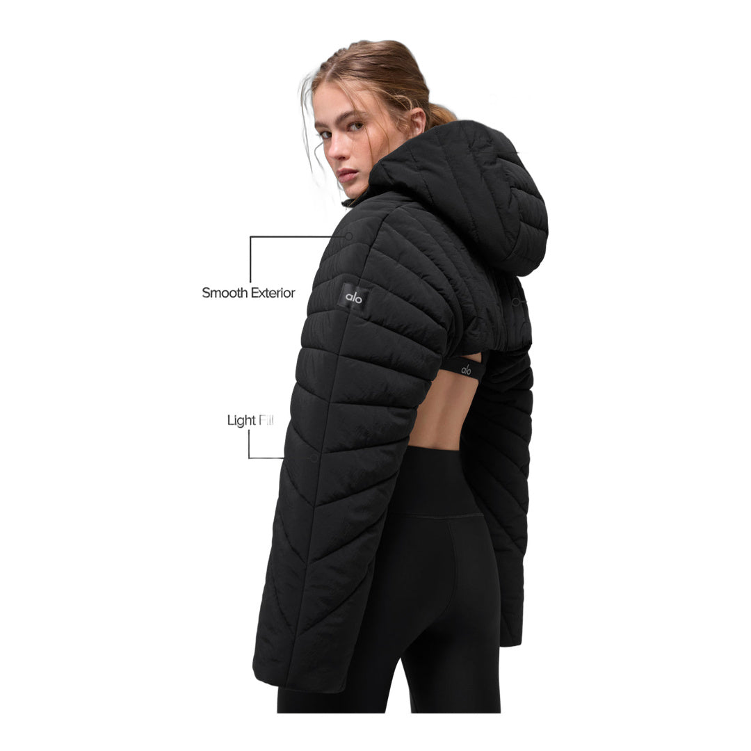 alo Quilted Starlight Puffer Shrug - Black by Alo Yoga