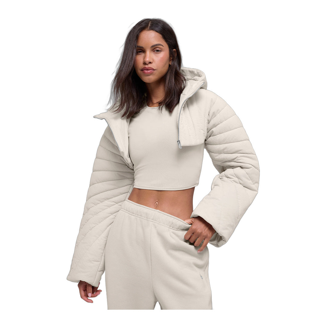 alo Quilted Starlight Puffer Shrug - Bone by Alo Yoga