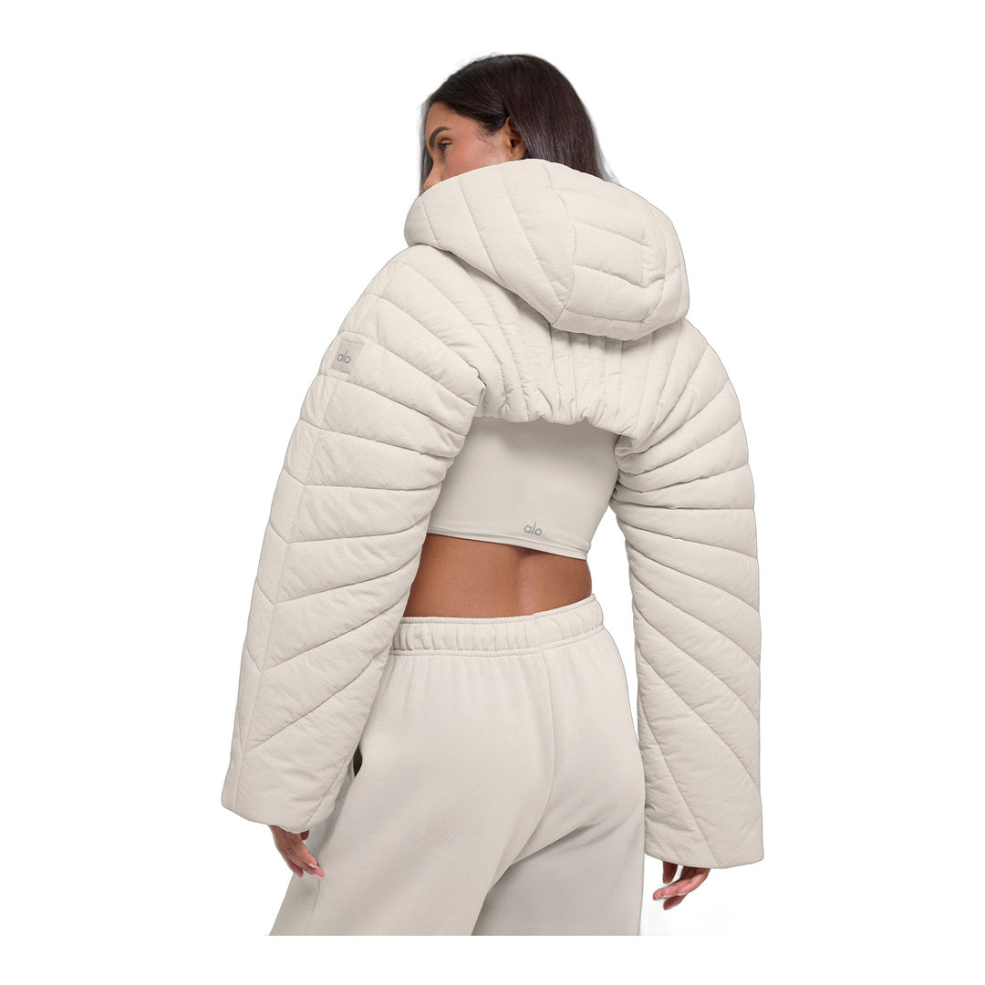 alo Quilted Starlight Puffer Shrug - Bone by Alo Yoga