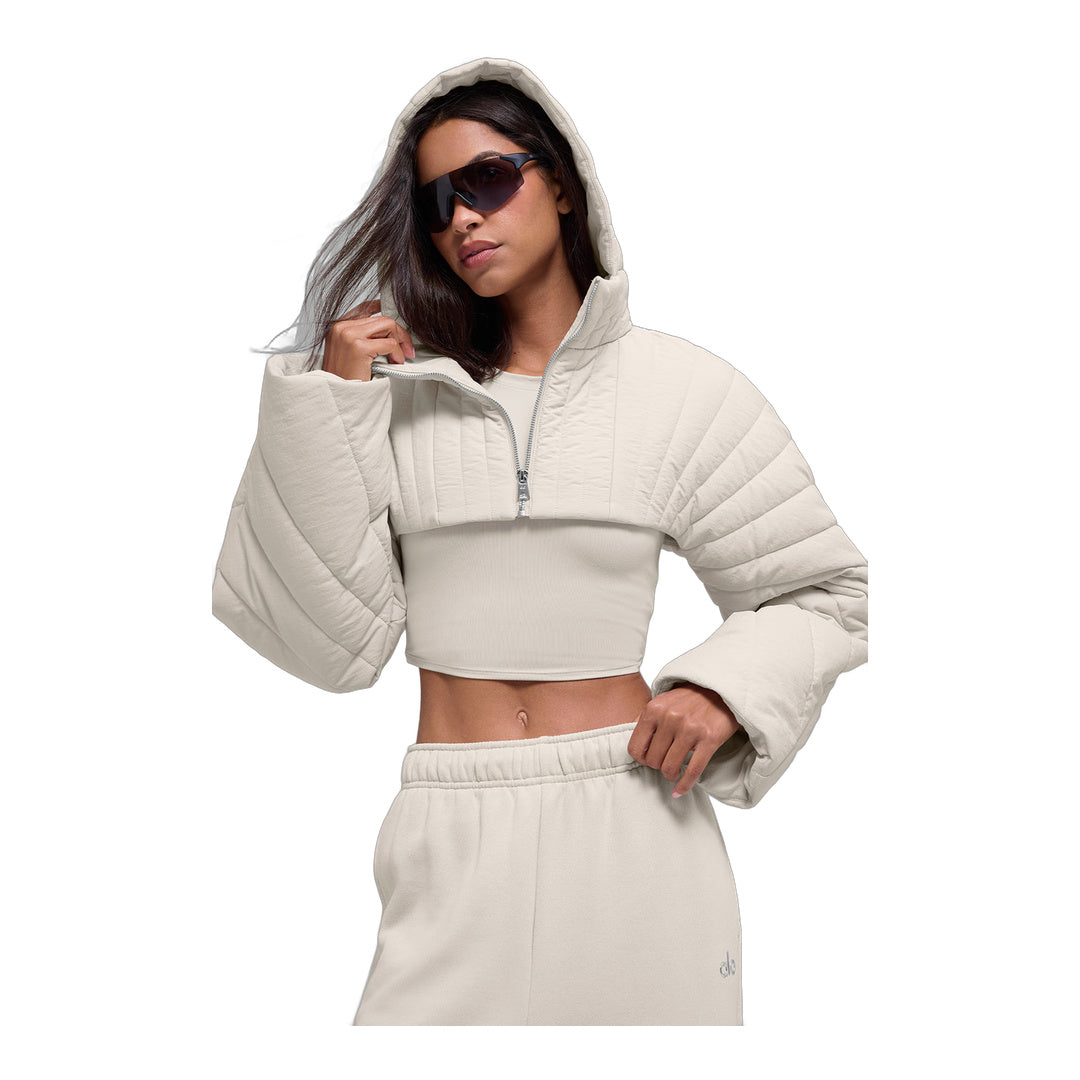 alo Quilted Starlight Puffer Shrug - Bone by Alo Yoga