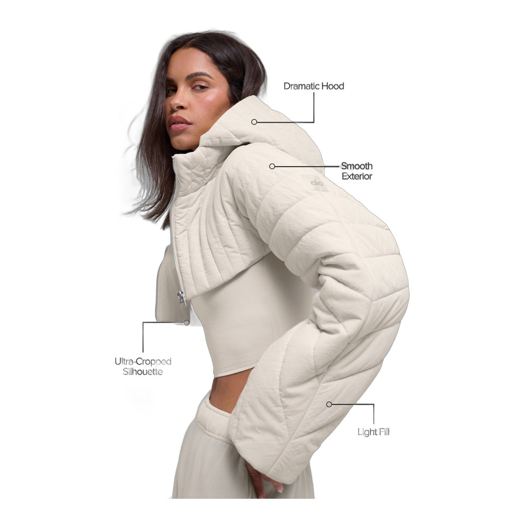 alo Quilted Starlight Puffer Shrug - Bone by Alo Yoga