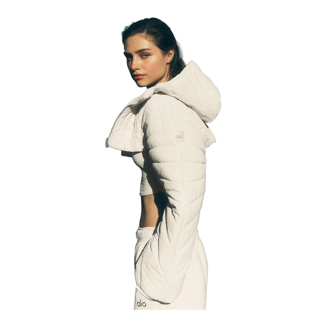 alo Quilted Starlight Puffer Shrug - Bone by Alo Yoga