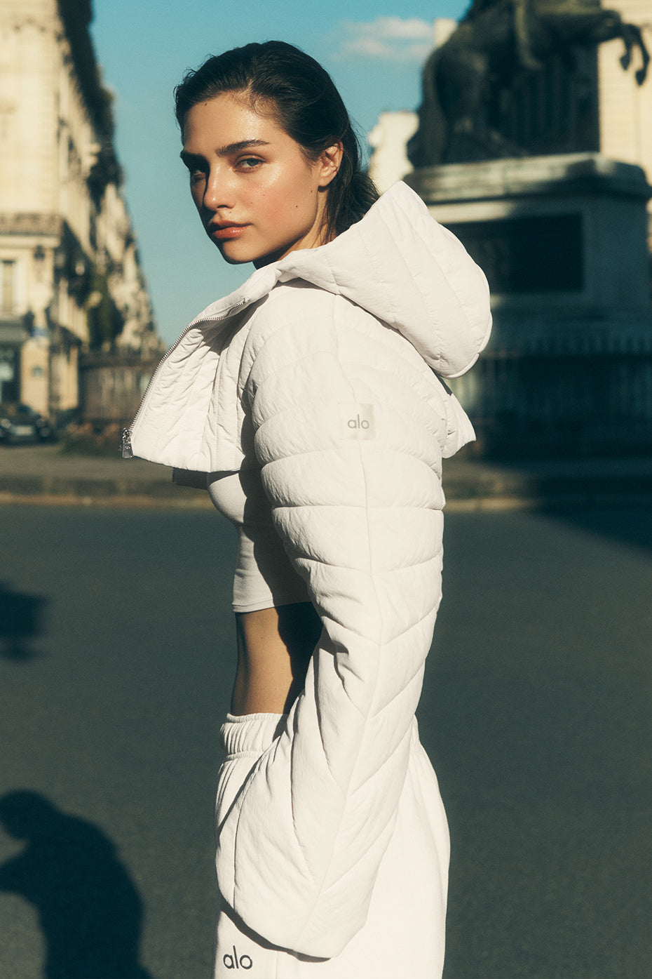 Quilted Starlight Puffer Shrug - Bone (W4707R)