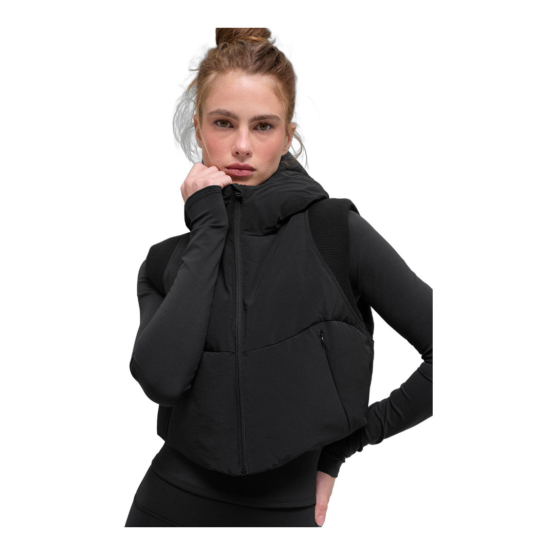 alo Fast Lane Puffer Vest - Black by Alo Yoga
