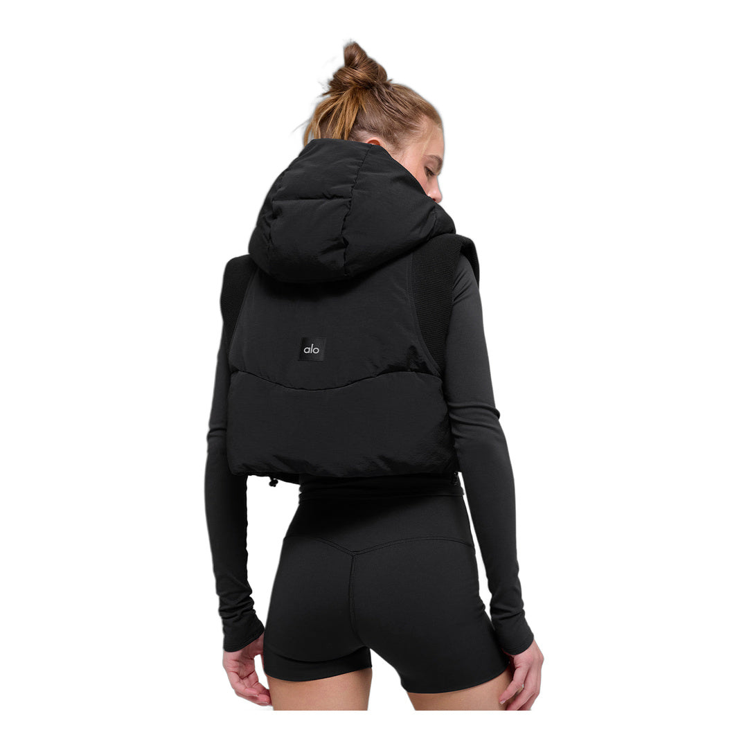 alo Fast Lane Puffer Vest - Black by Alo Yoga