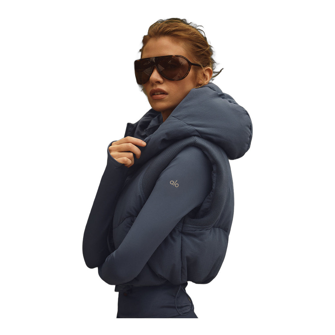 alo Fast Lane Puffer Vest - Bluestone by Alo Yoga