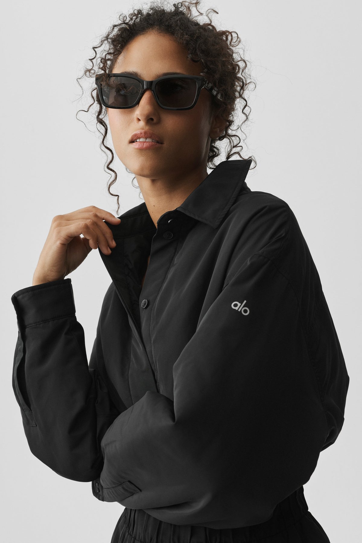 Alo Yoga Socialite Shacket in Black, product image 4 of 6