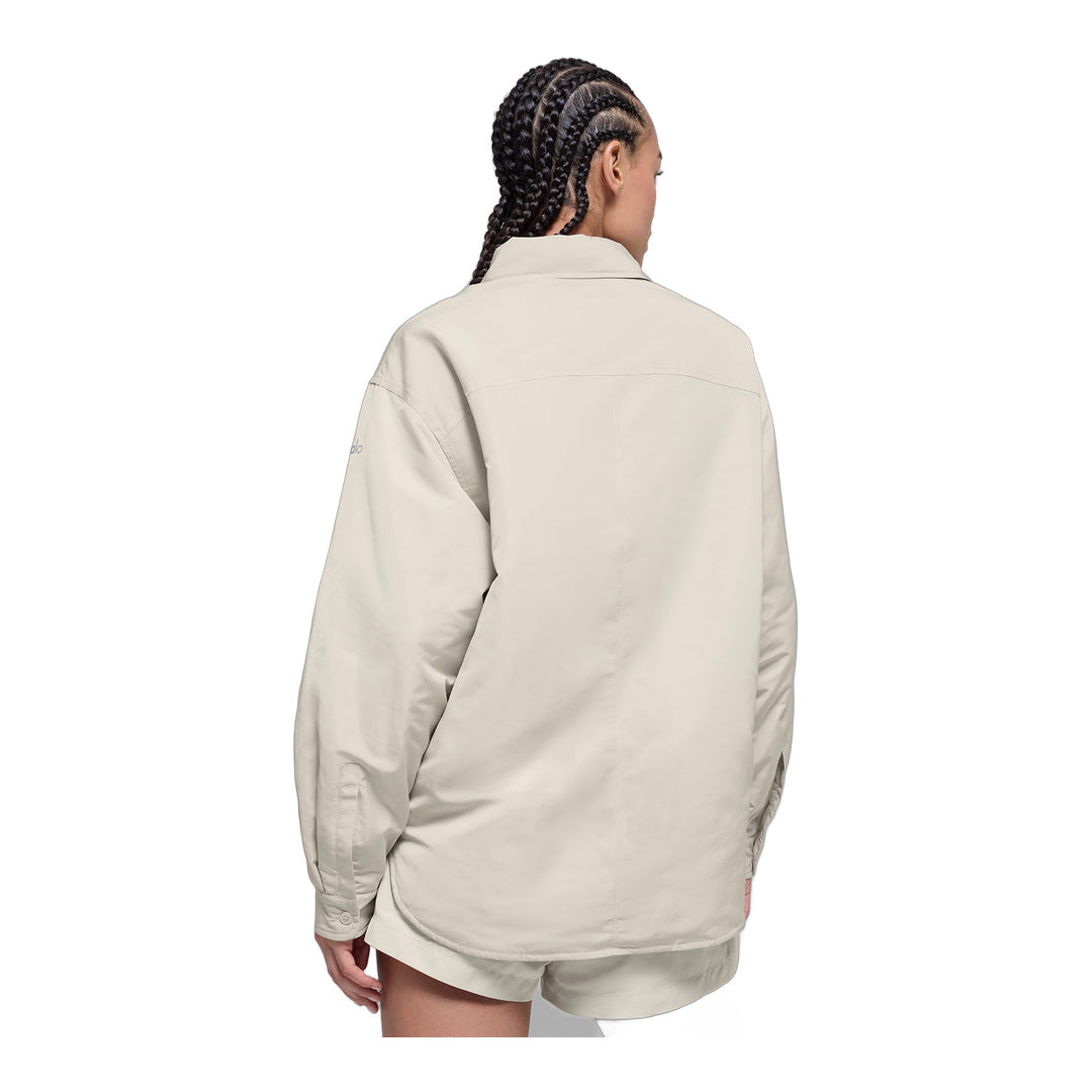 alo Socialite Shacket - Bone by Alo Yoga