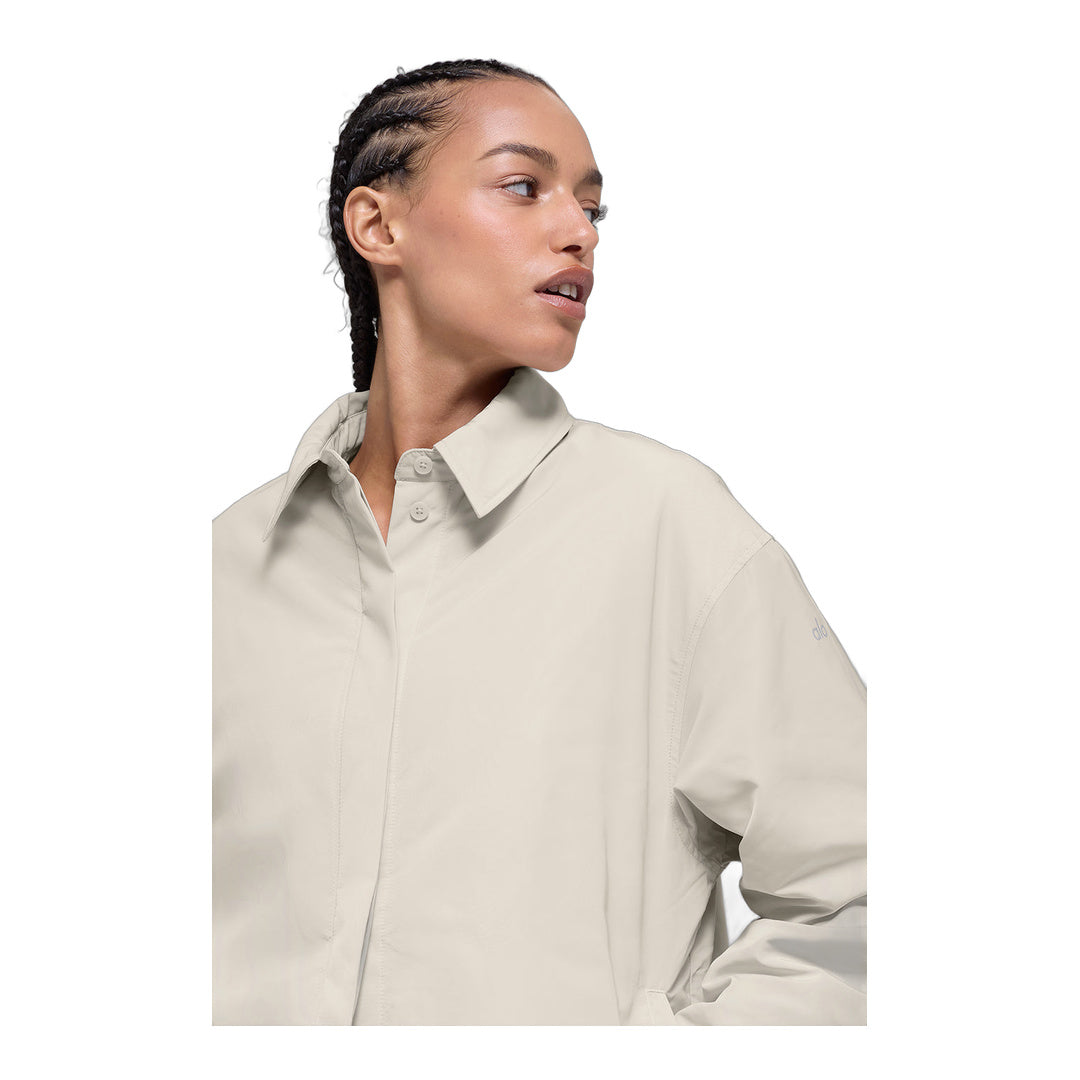 alo Socialite Shacket - Bone by Alo Yoga