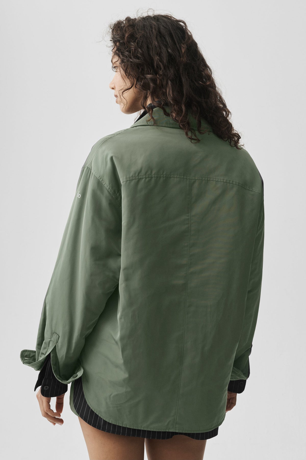 Alo Yoga Socialite Shacket in Bamboo Green, product image 2 of 6