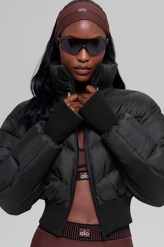 Cropped Atmosphere Puffer - Black (W4739R)