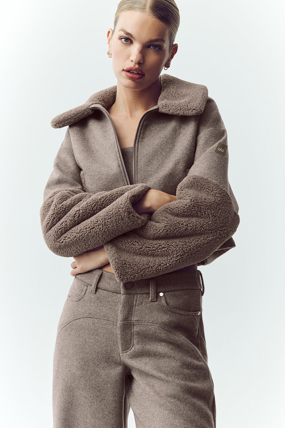 Wool Blend Nightfall Bomber - Alpine Cocoa Heather (W4768P)