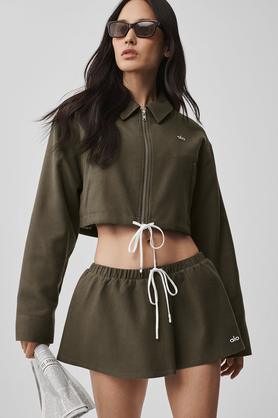 Cropped Fan Favorite Full Zip Jacket - Olive Tree (W4778R)