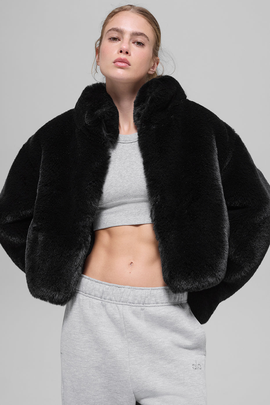 Faux Fur Allure Jacket - Black (W4801R)