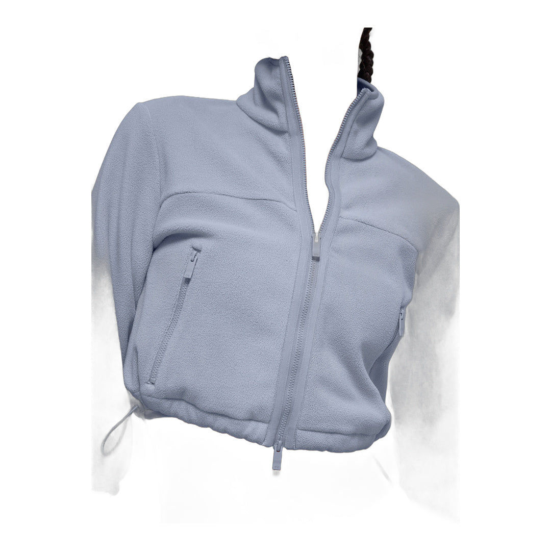 alo Polar Fleece Retreat Cropped Jacket - Winter Frost by Alo Yoga