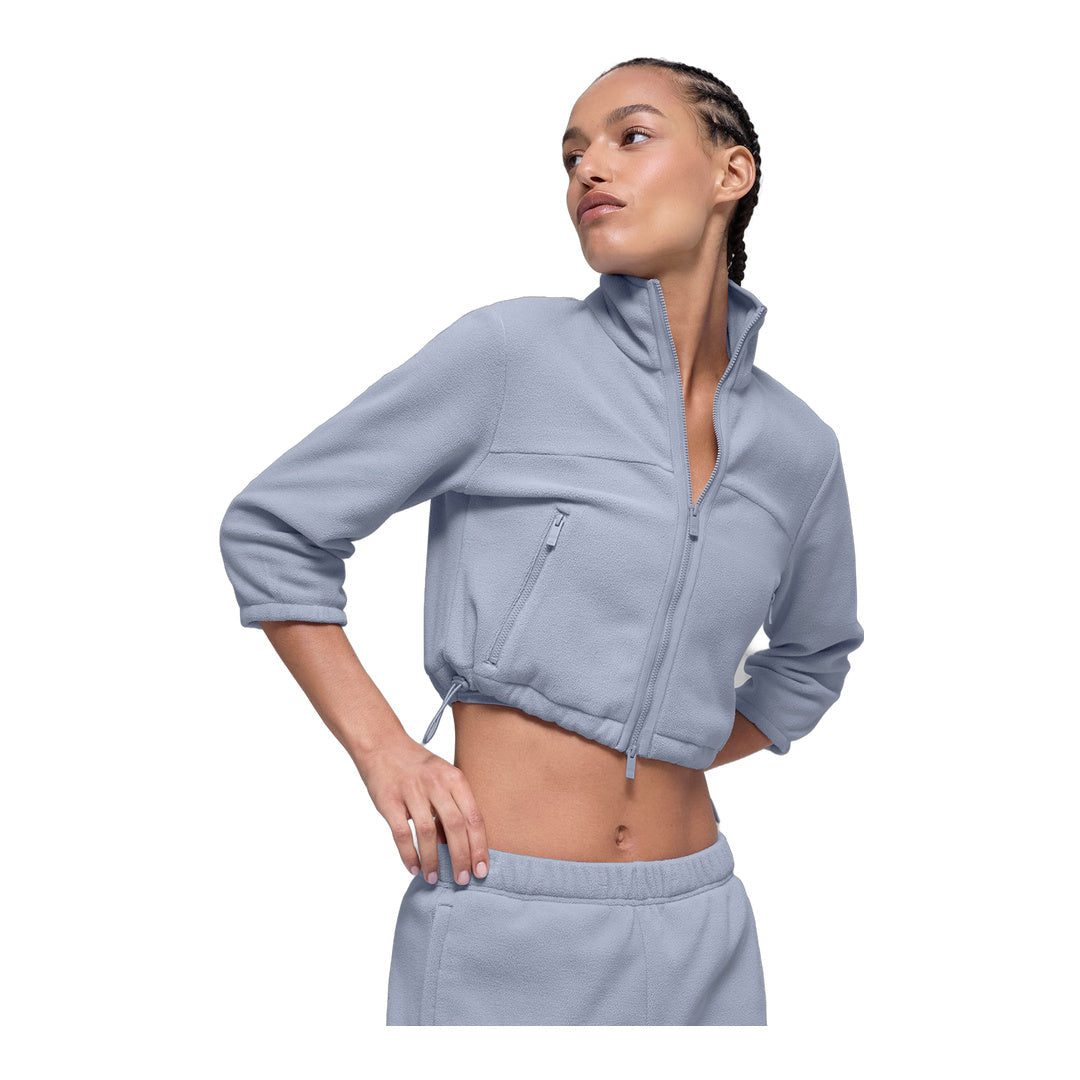 alo Polar Fleece Retreat Cropped Jacket - Winter Frost by Alo Yoga