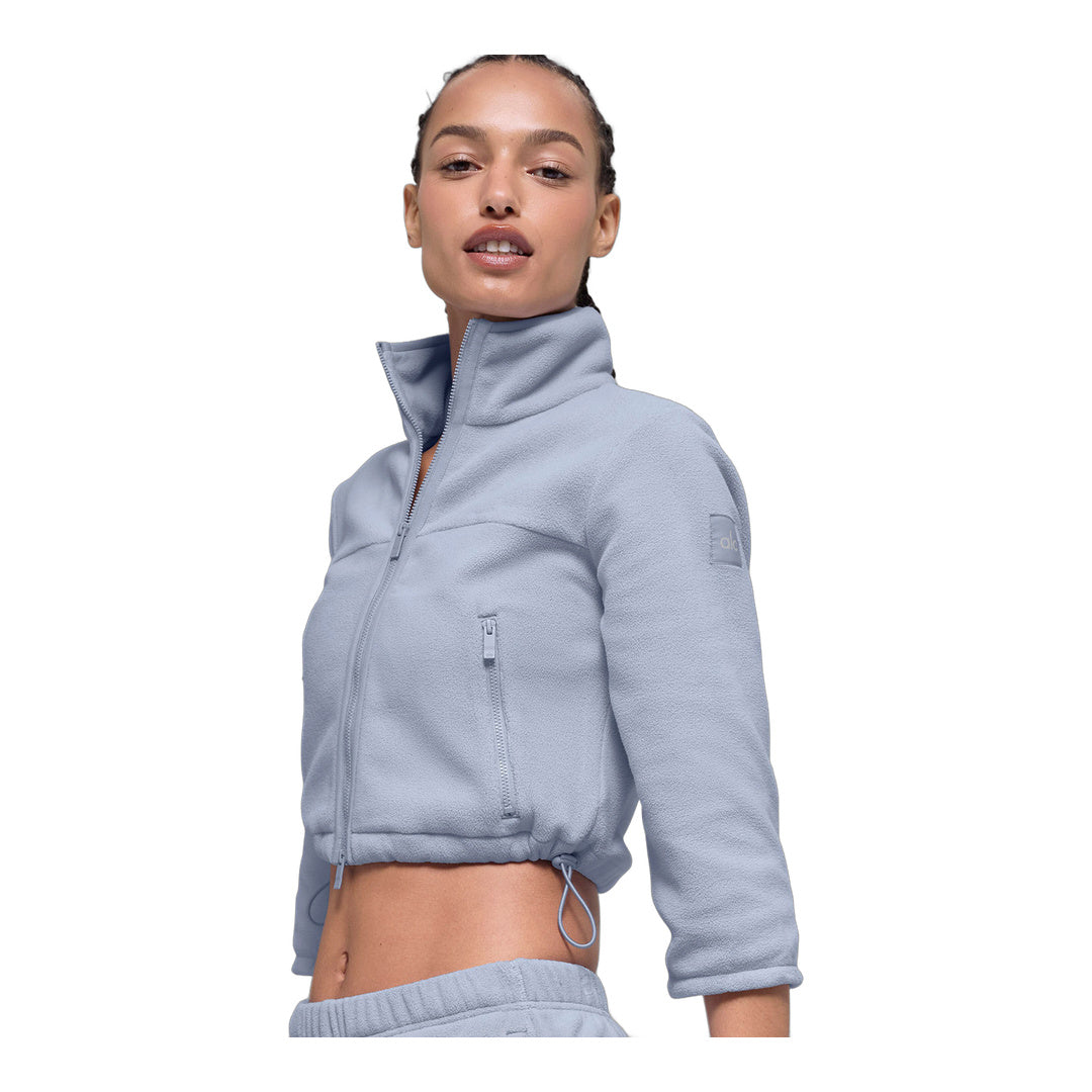alo Polar Fleece Retreat Cropped Jacket - Winter Frost by Alo Yoga