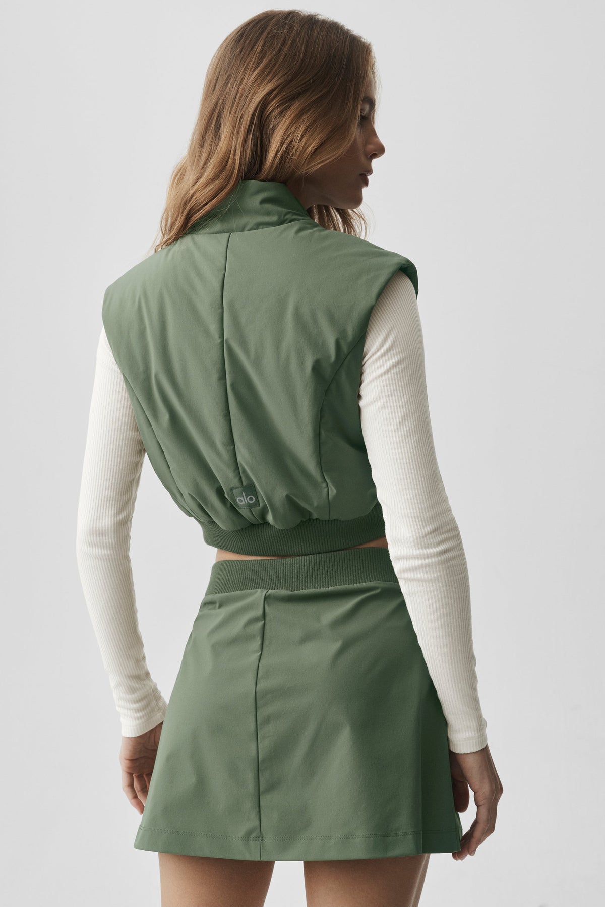 Alo Yoga Momentum Vest in Bamboo Green, product image 2 of 5