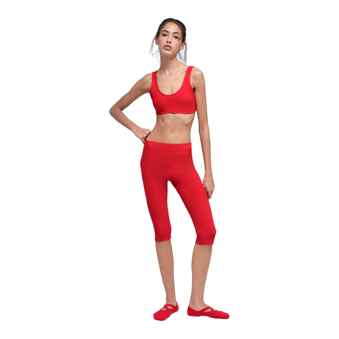 alo Alosoft High-Waist Iconic 90's Capri - Bright Red by Alo Yoga