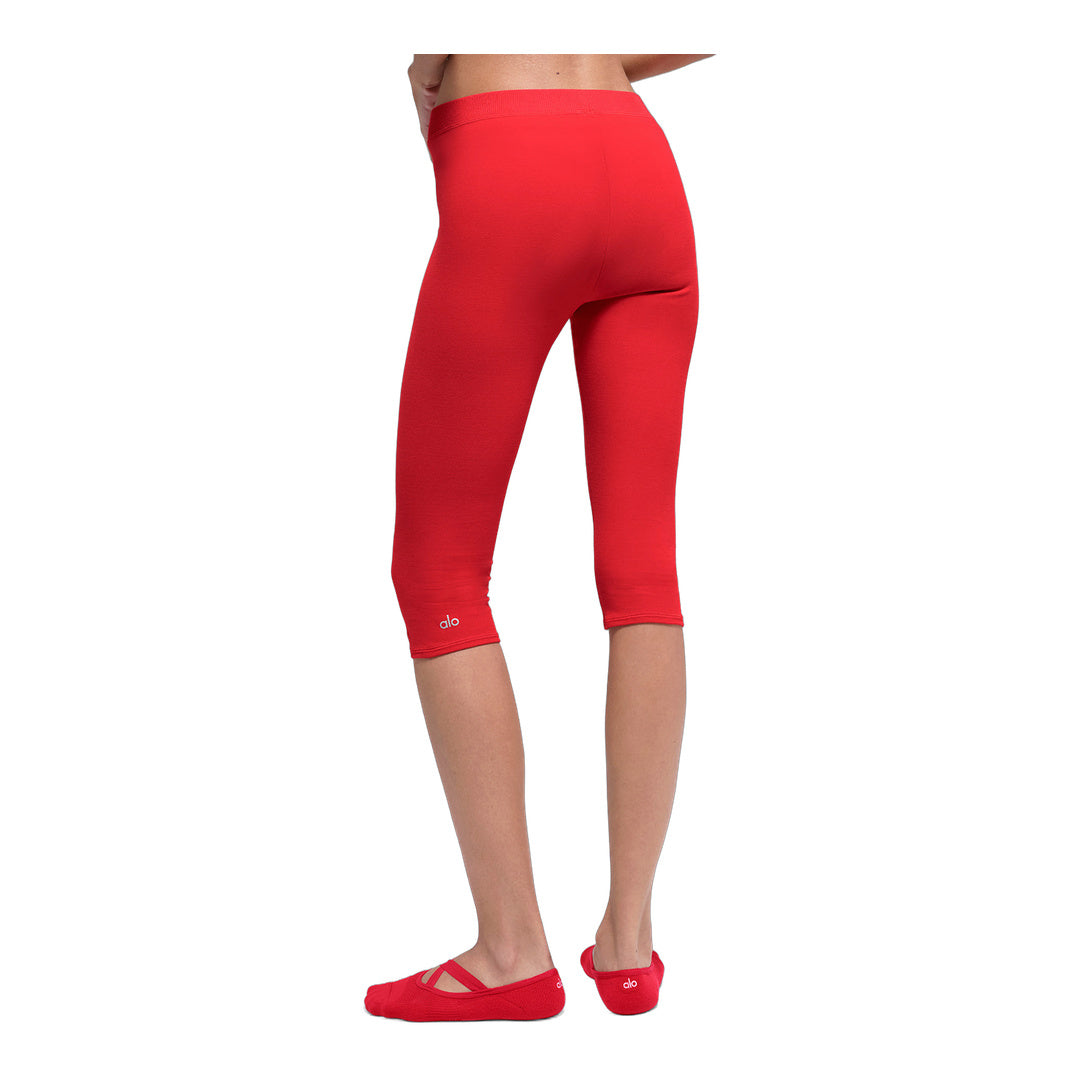 alo Alosoft High-Waist Iconic 90's Capri - Bright Red by Alo Yoga