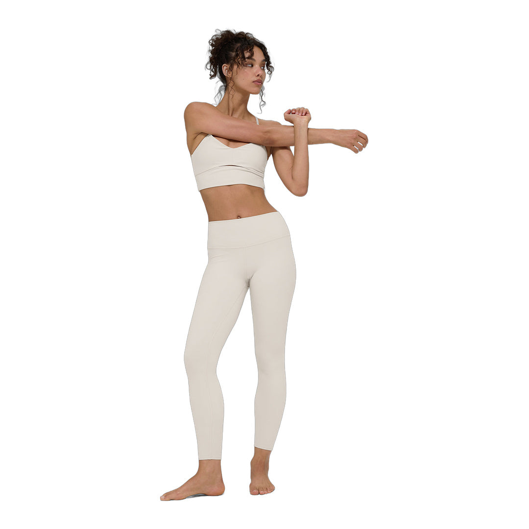 alo Alosoft High-Waist 7/8 Highlight Legging - Bone by Alo Yoga