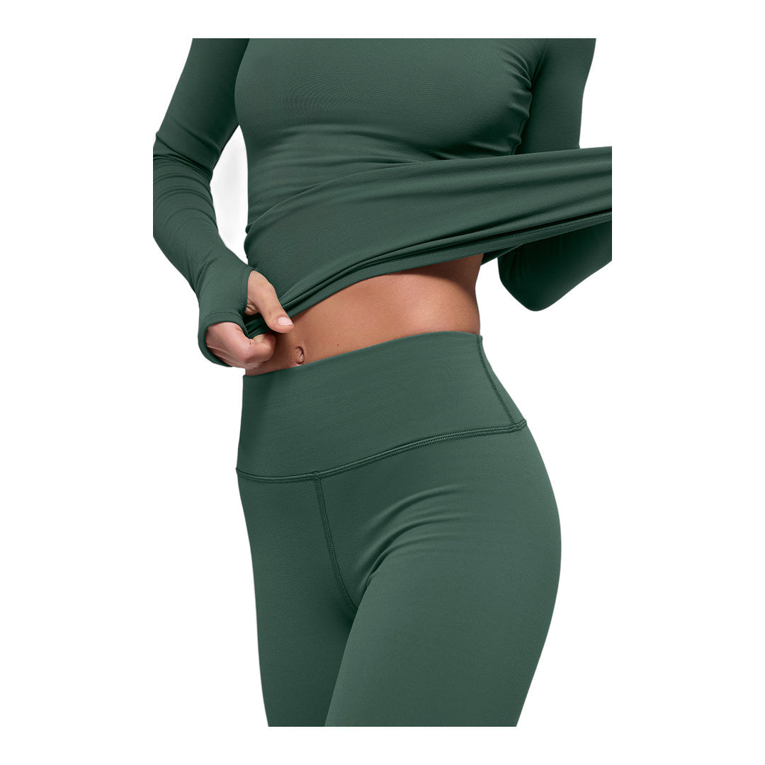 alo Airbrush Winter Warm High-Waist Nocturne Legging - Clover Green by Alo Yoga