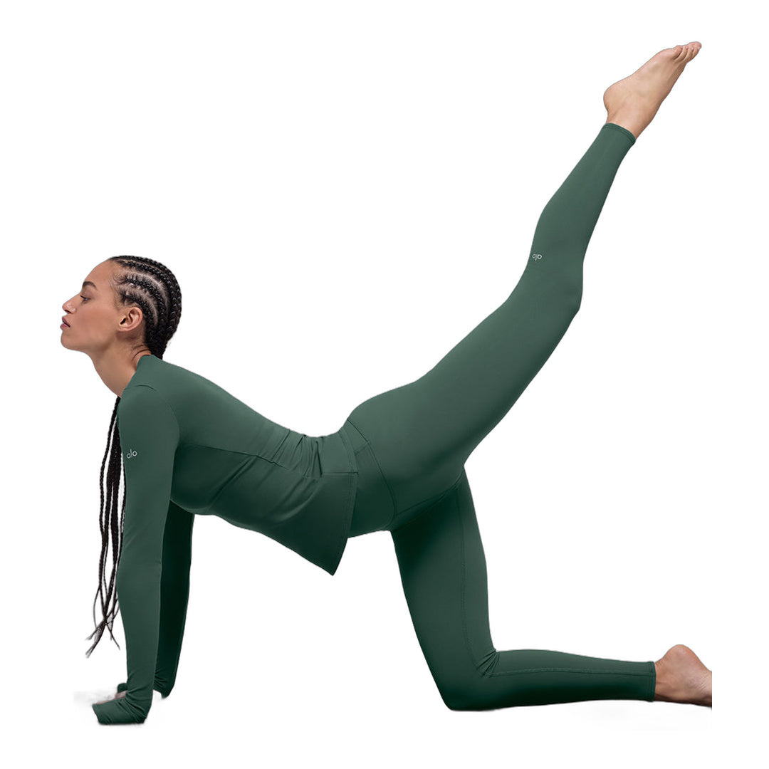 alo Airbrush Winter Warm High-Waist Nocturne Legging - Clover Green by Alo Yoga