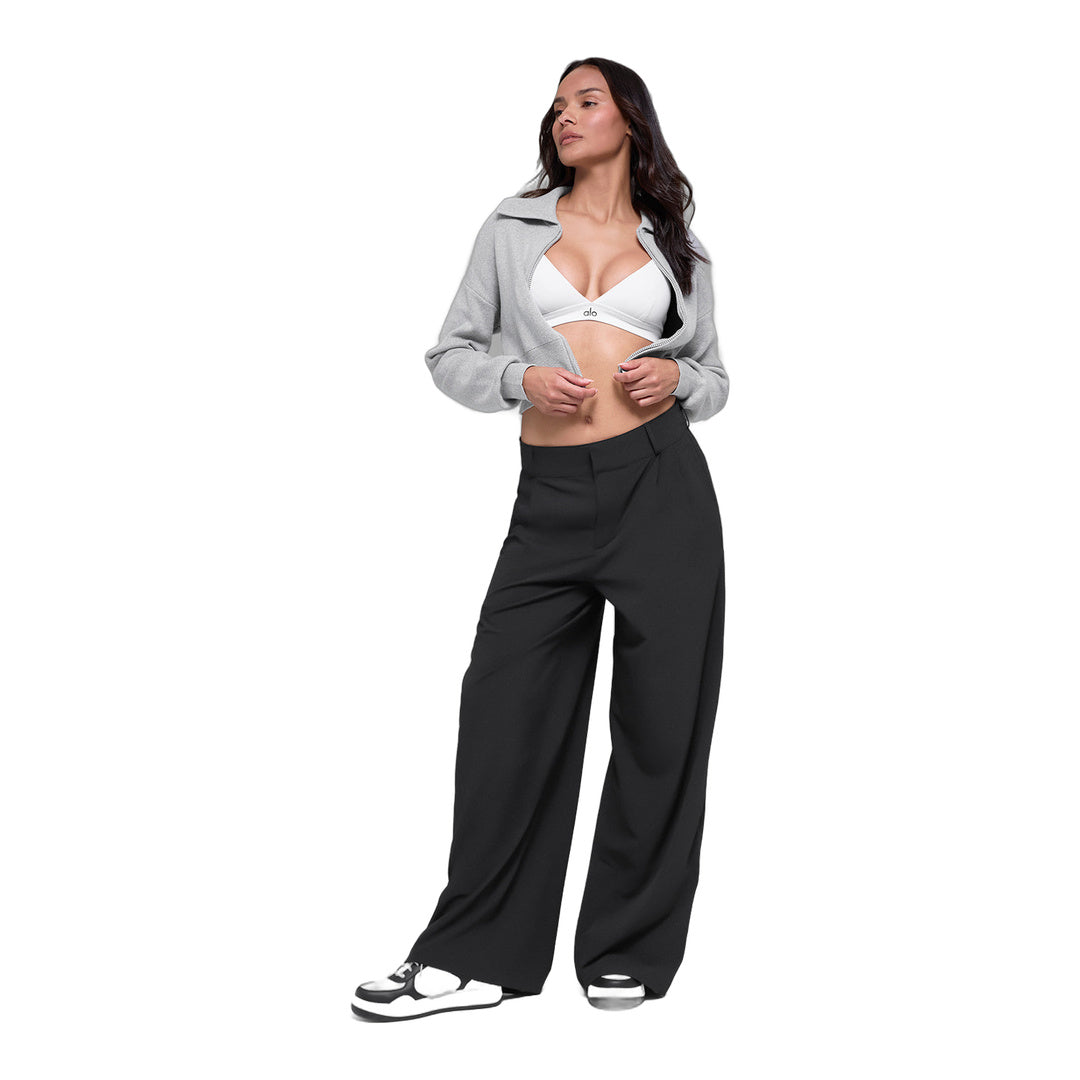 alo High-Waist Dreamscape Trouser (Long) - Black by Alo Yoga