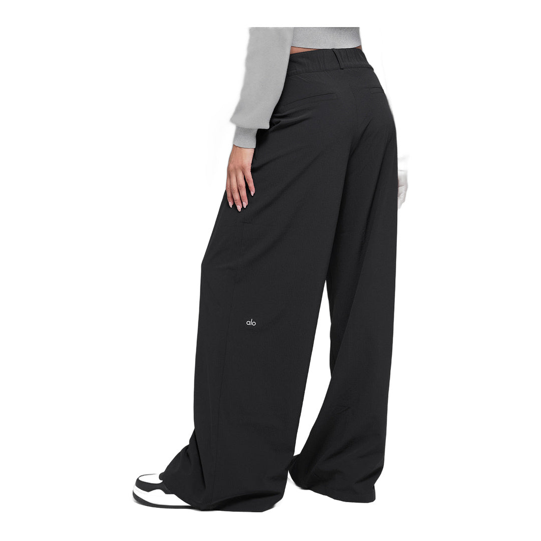 alo High-Waist Dreamscape Trouser (Long) - Black by Alo Yoga