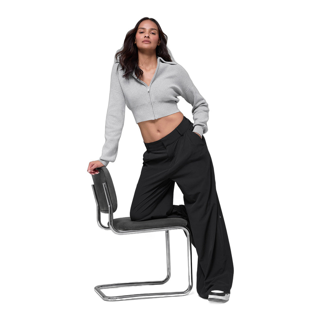 alo High-Waist Dreamscape Trouser (Long) - Black by Alo Yoga