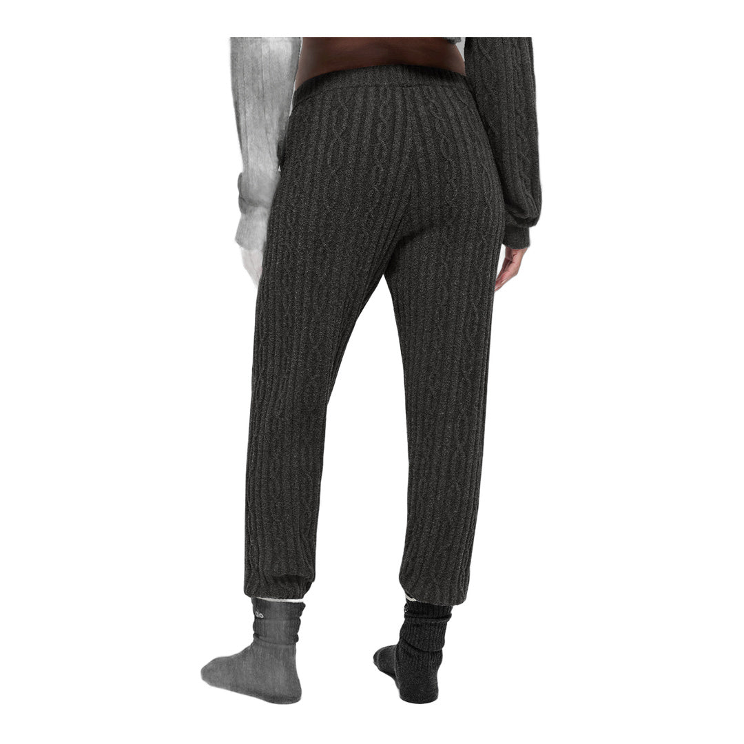 alo Cable Knit Winter Bliss Pant - Dark Heather Grey by Alo Yoga