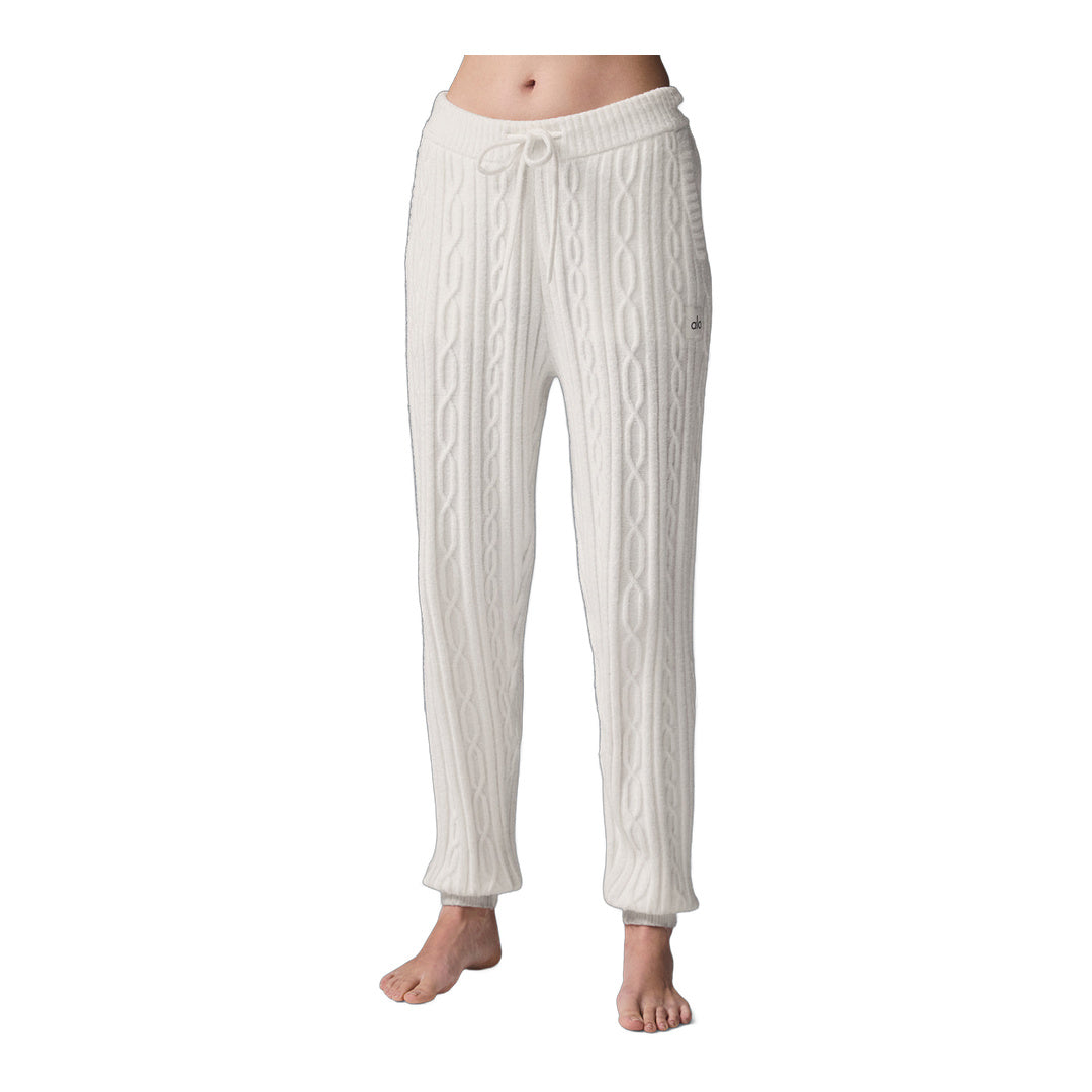 alo Cable Knit Winter Bliss Pant - Ivory by Alo Yoga
