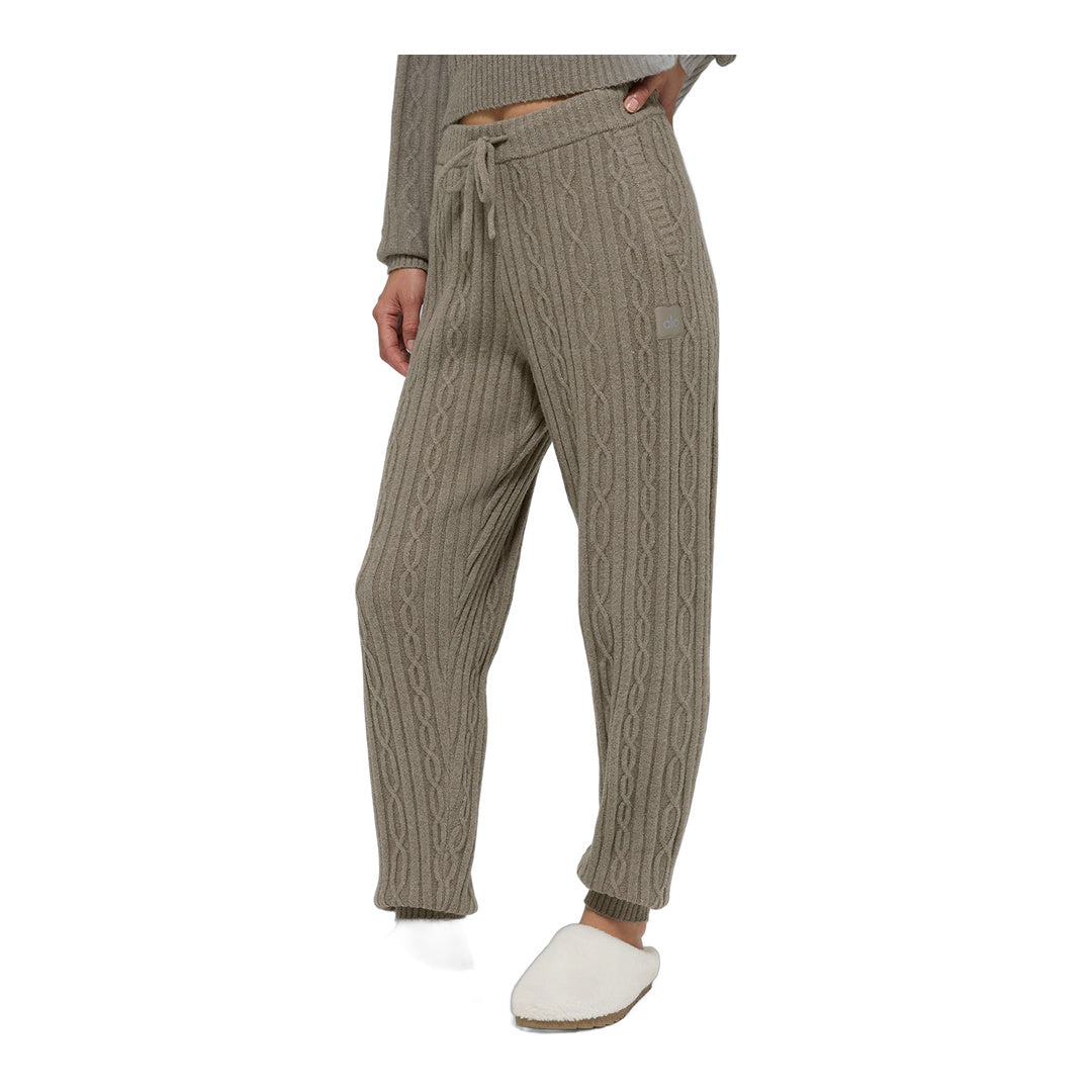 alo Cable Knit Winter Bliss Pant - Light Cocoa by Alo Yoga