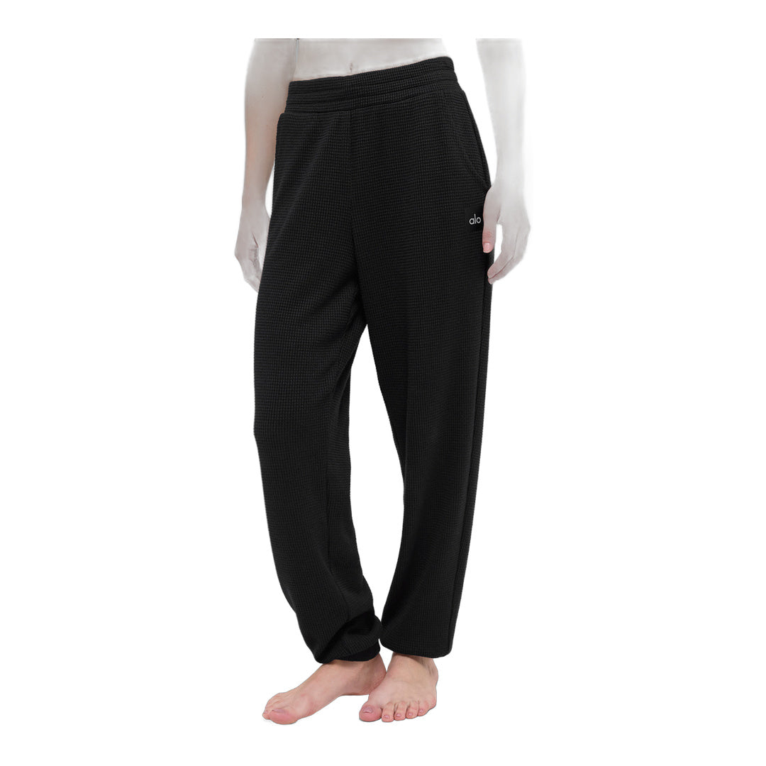 alo Waffle Weekend Escape Jogger - Black by Alo Yoga