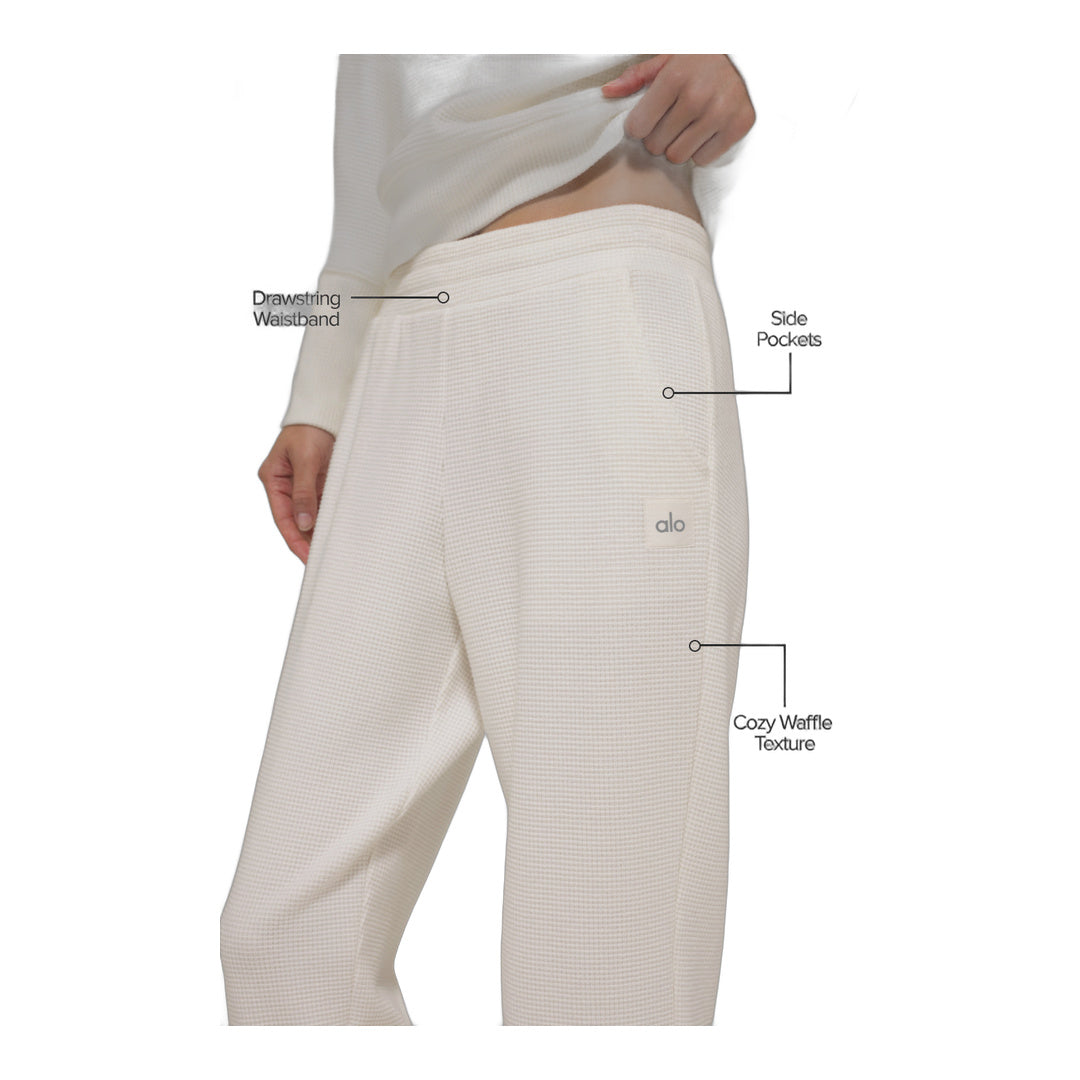 alo Waffle Weekend Escape Jogger - Ivory by Alo Yoga