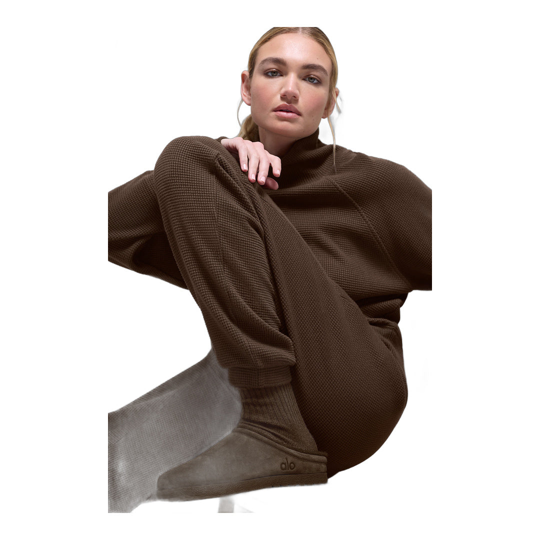 alo Waffle Weekend Escape Jogger - Espresso by Alo Yoga