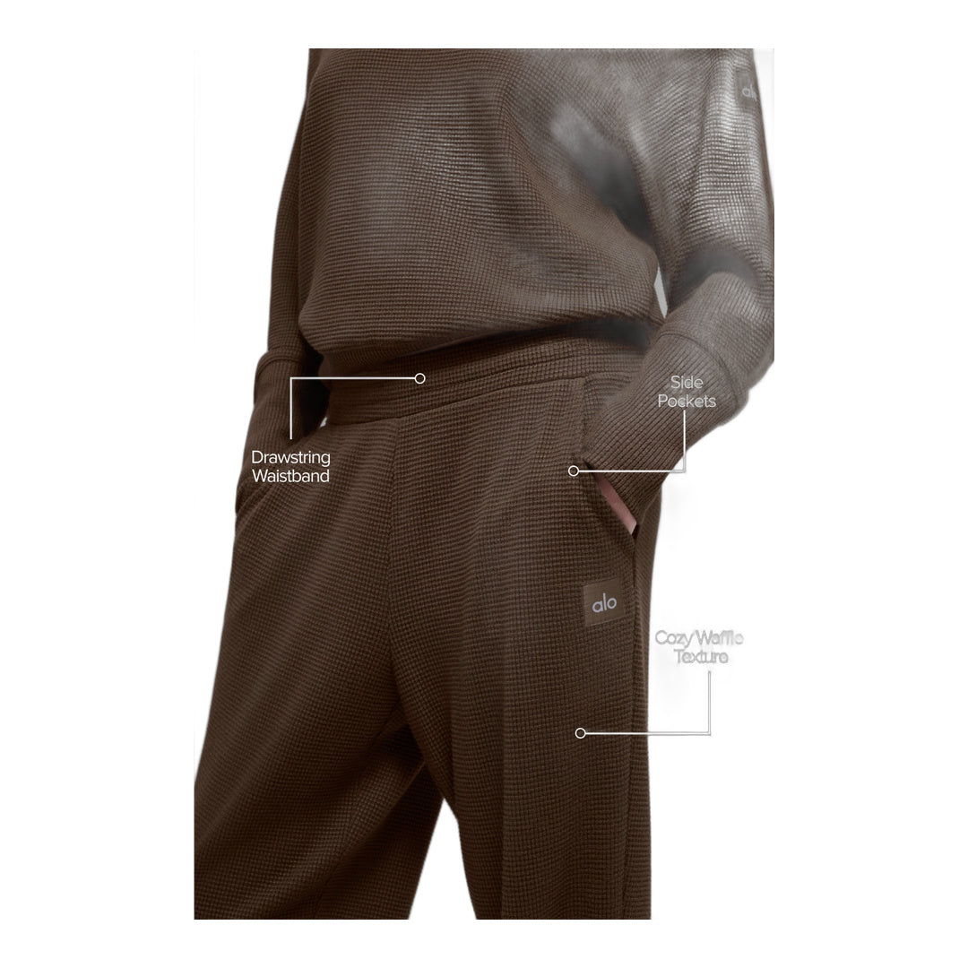 alo Waffle Weekend Escape Jogger - Espresso by Alo Yoga