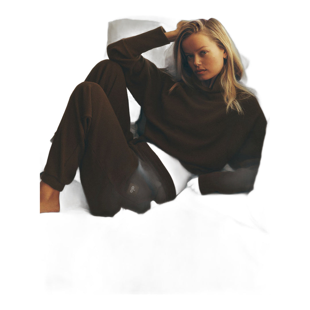 alo Waffle Weekend Escape Jogger - Espresso by Alo Yoga