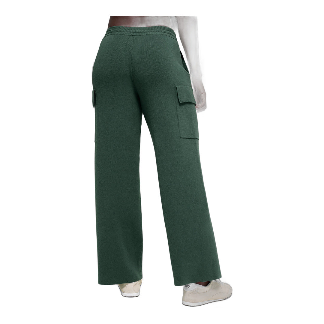 alo Scholar Knit High-Waist Cargo Pant - Clover Green by Alo Yoga