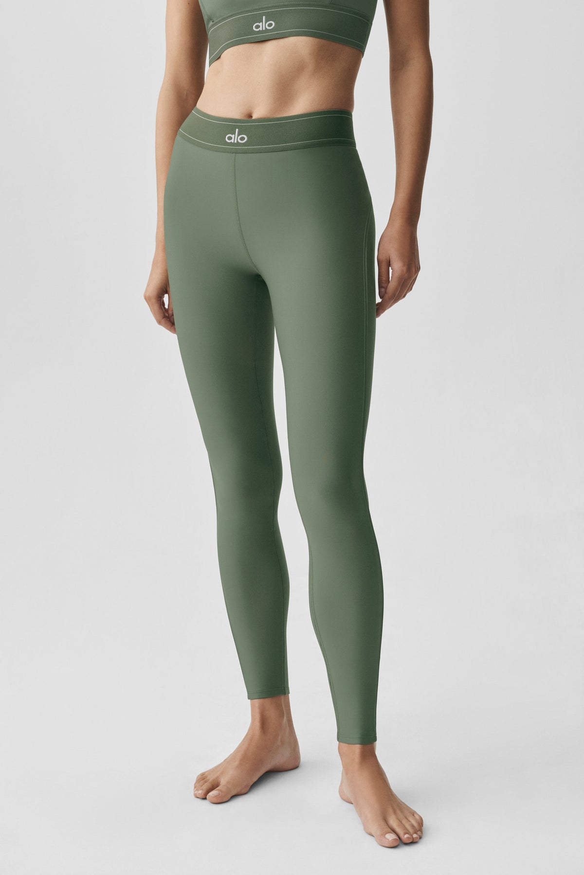 Alo Yoga Airlift High-Waist Suit Up Legging in Bamboo Green, product image 3 of 5