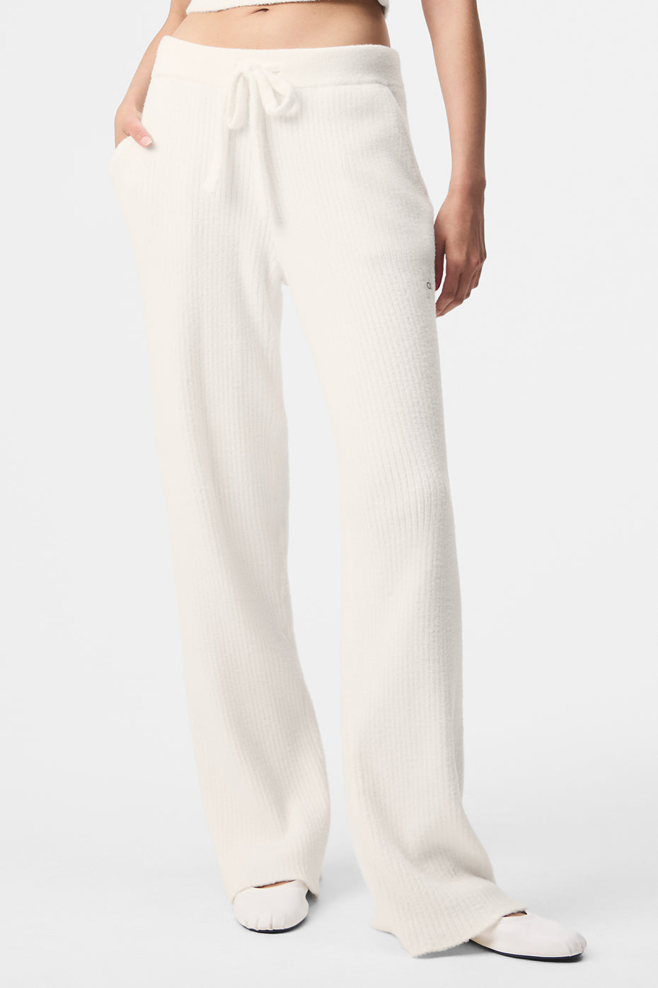 Snuggle Up Sweater High-Waist Wide Leg Pant - Ivory (W51431R)