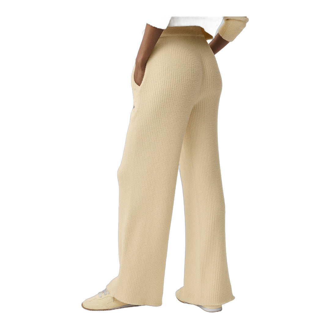 alo Snuggle Up Sweater High-Waist Wide Leg Pant - Candlelight Yellow by Alo Yoga