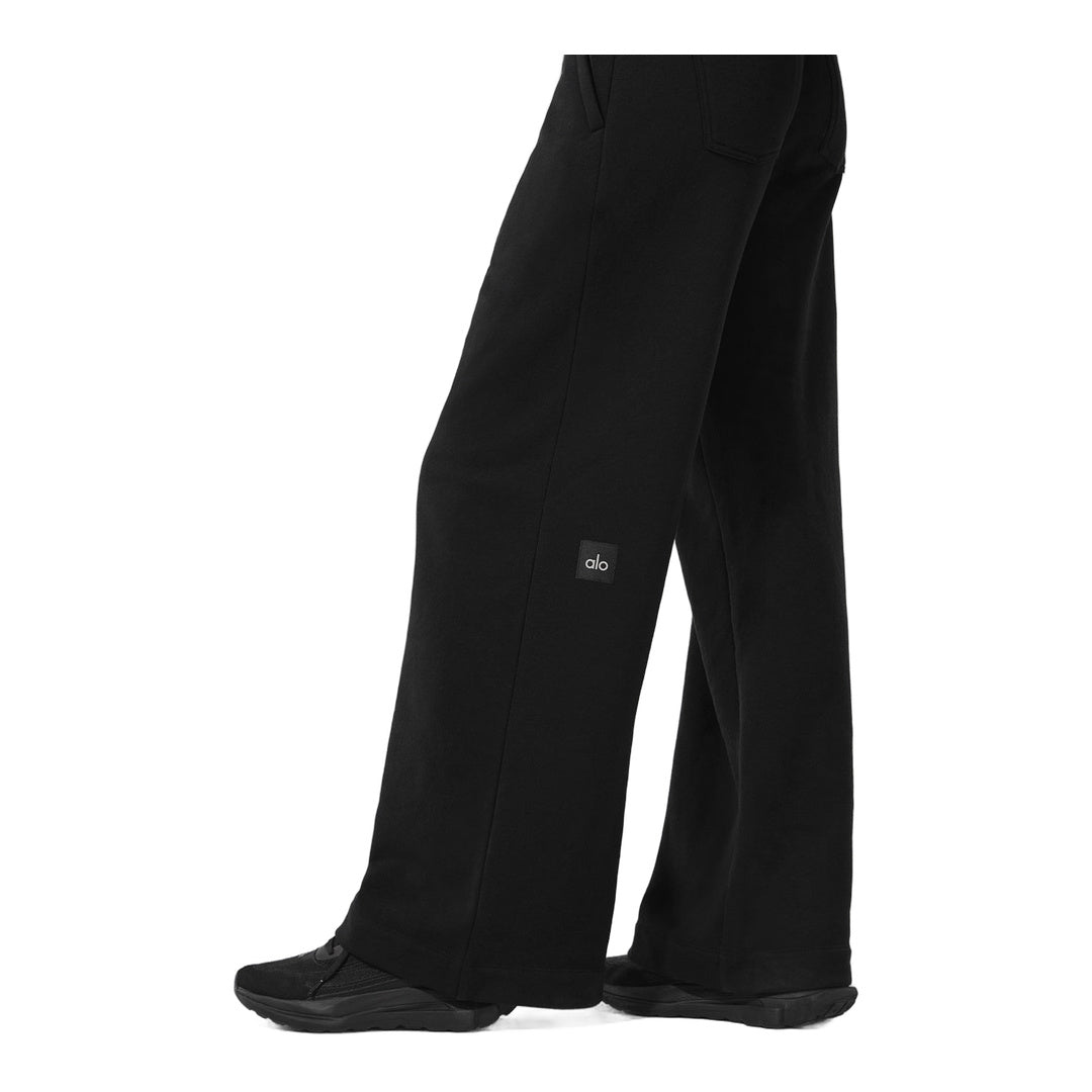 alo Serenity Wide Leg Sweatpant - Black by Alo Yoga