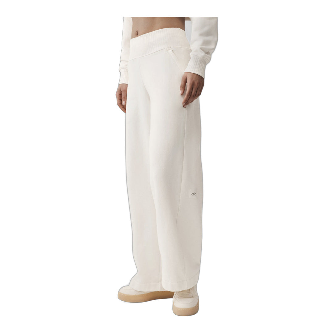 alo Serenity Wide Leg Sweatpant - Ivory by Alo Yoga