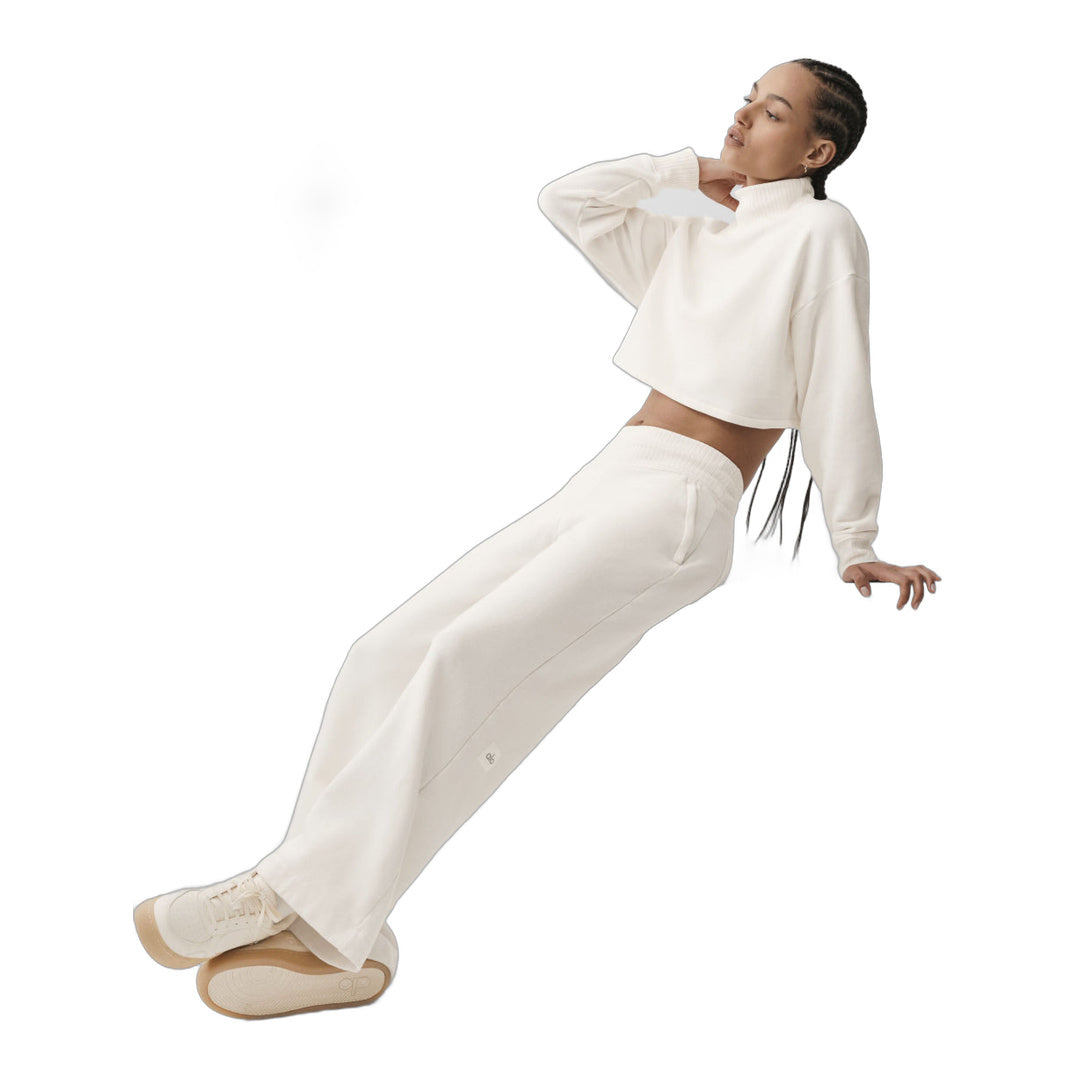alo Serenity Wide Leg Sweatpant - Ivory by Alo Yoga