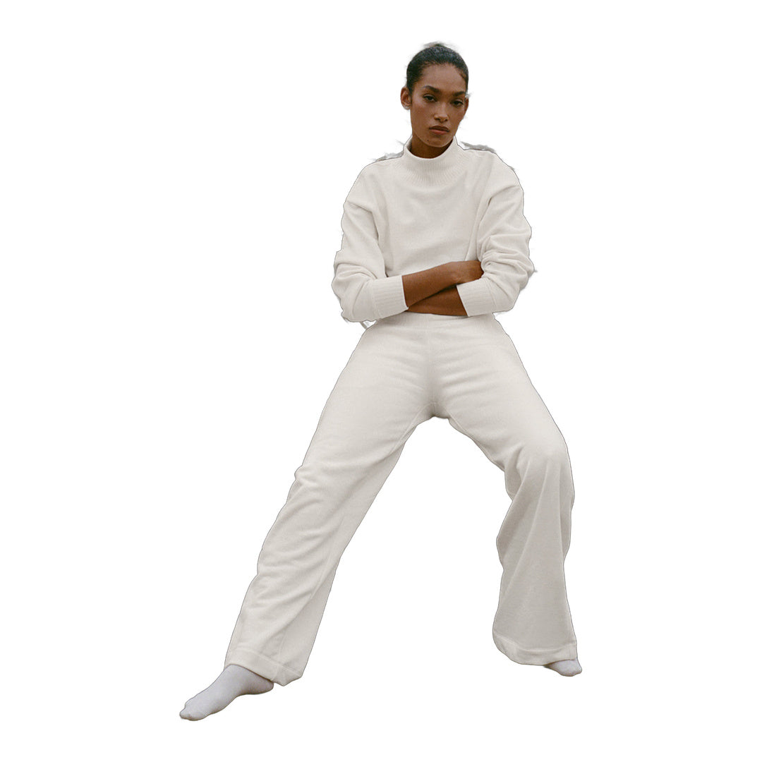 alo Serenity Wide Leg Sweatpant - Ivory by Alo Yoga