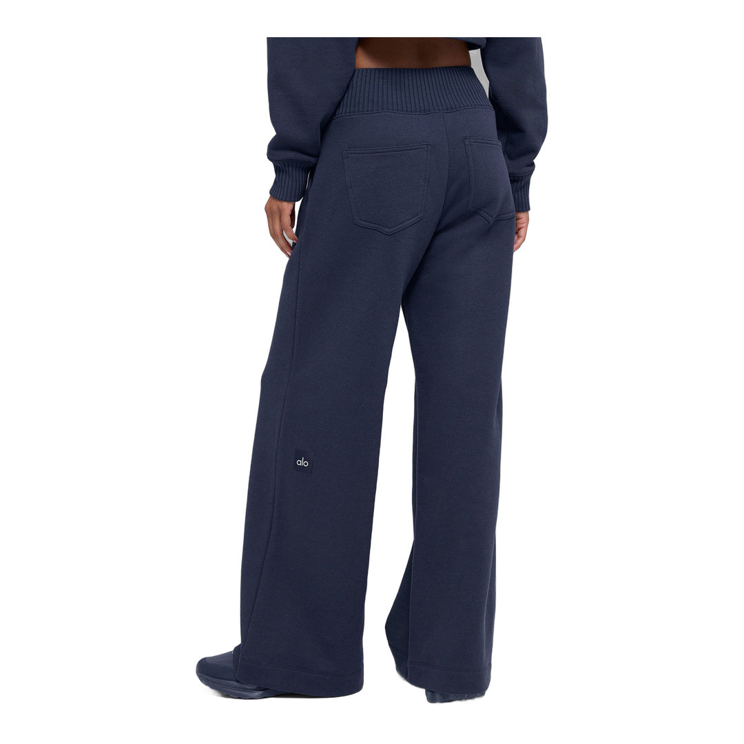 alo Serenity Wide Leg Sweatpant - Navy by Alo Yoga