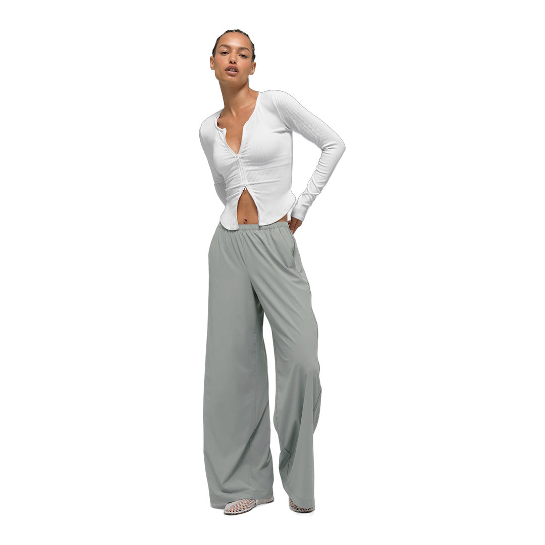 alo Breezy Wide Leg Pant (Long) - Lunar Grey by Alo Yoga