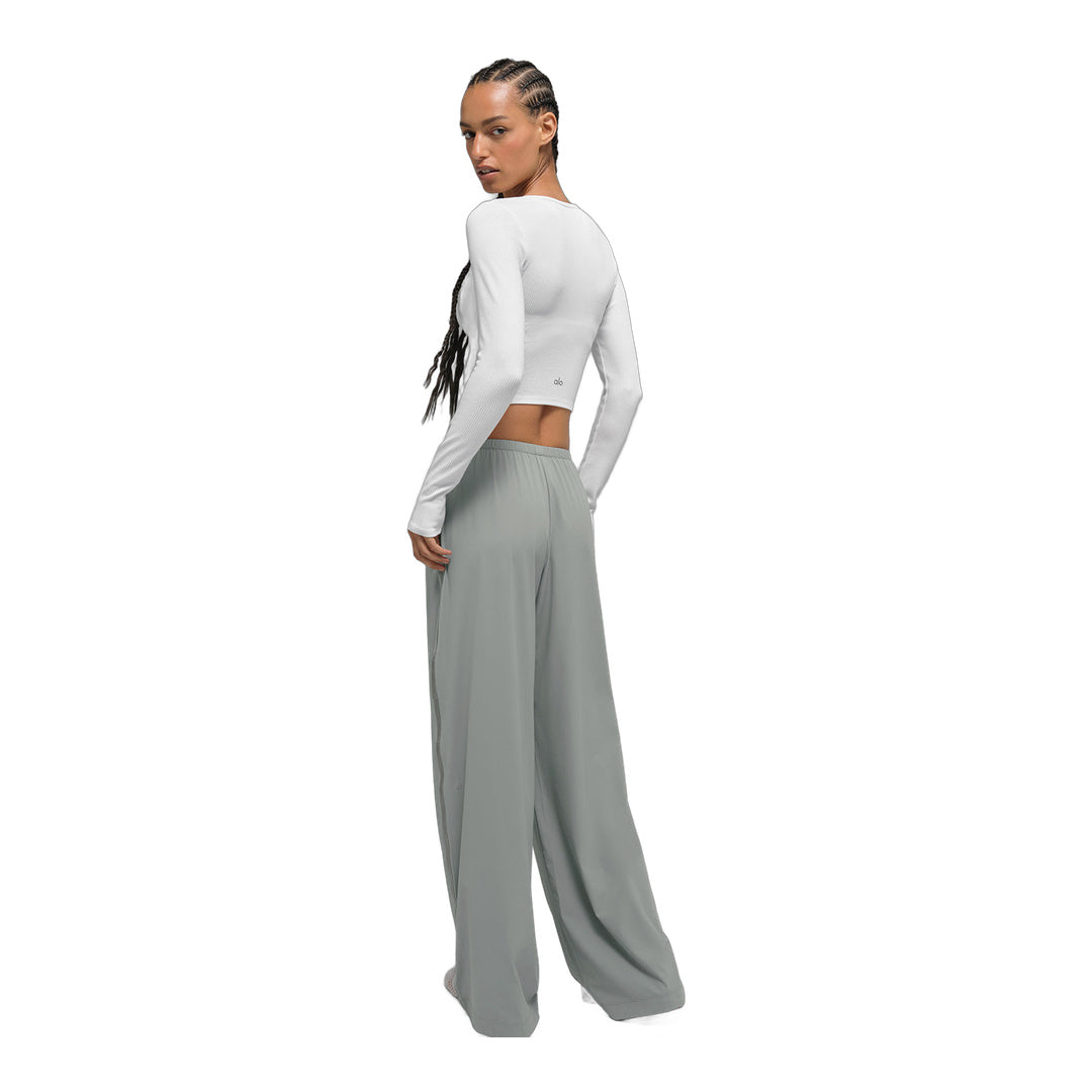 alo Breezy Wide Leg Pant (Long) - Lunar Grey by Alo Yoga